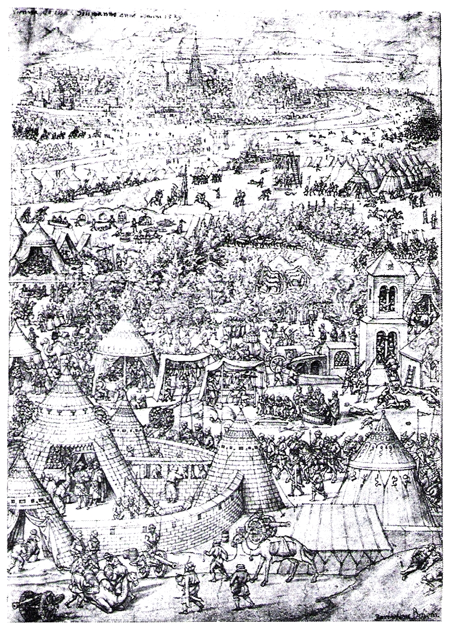 A contemporary engraving of the siege of Vienna 1529 by Bartholomäus Beham [Public domain], via Wikimedia Commons 