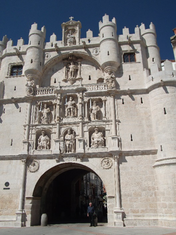 The Arco de Santa Maria – one of the twelve medieval entries to Burgos - rebuilt by Charles V. His figure is the central statue