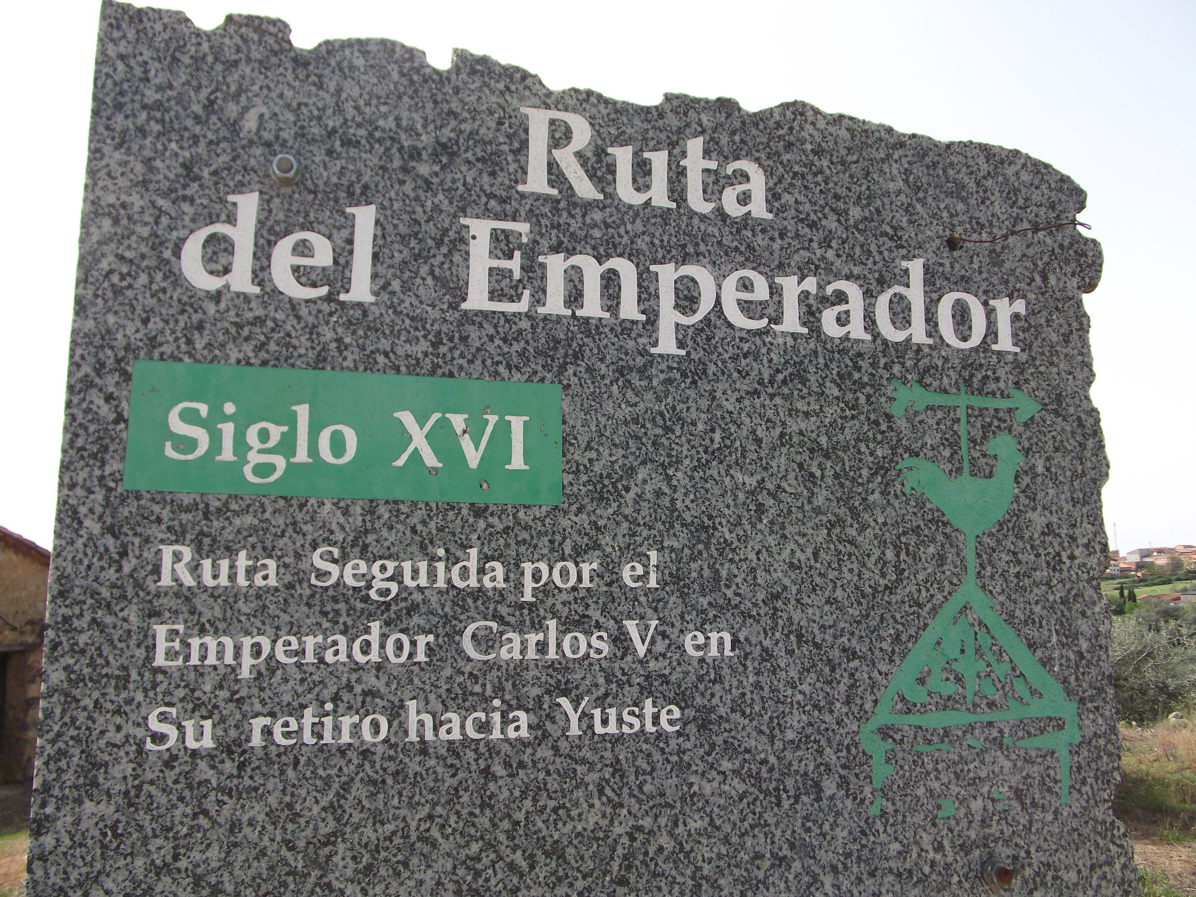 Emperor Charles V's 'Route of the Emperor ' - Marker stone on the 'Route of the Emperor' 