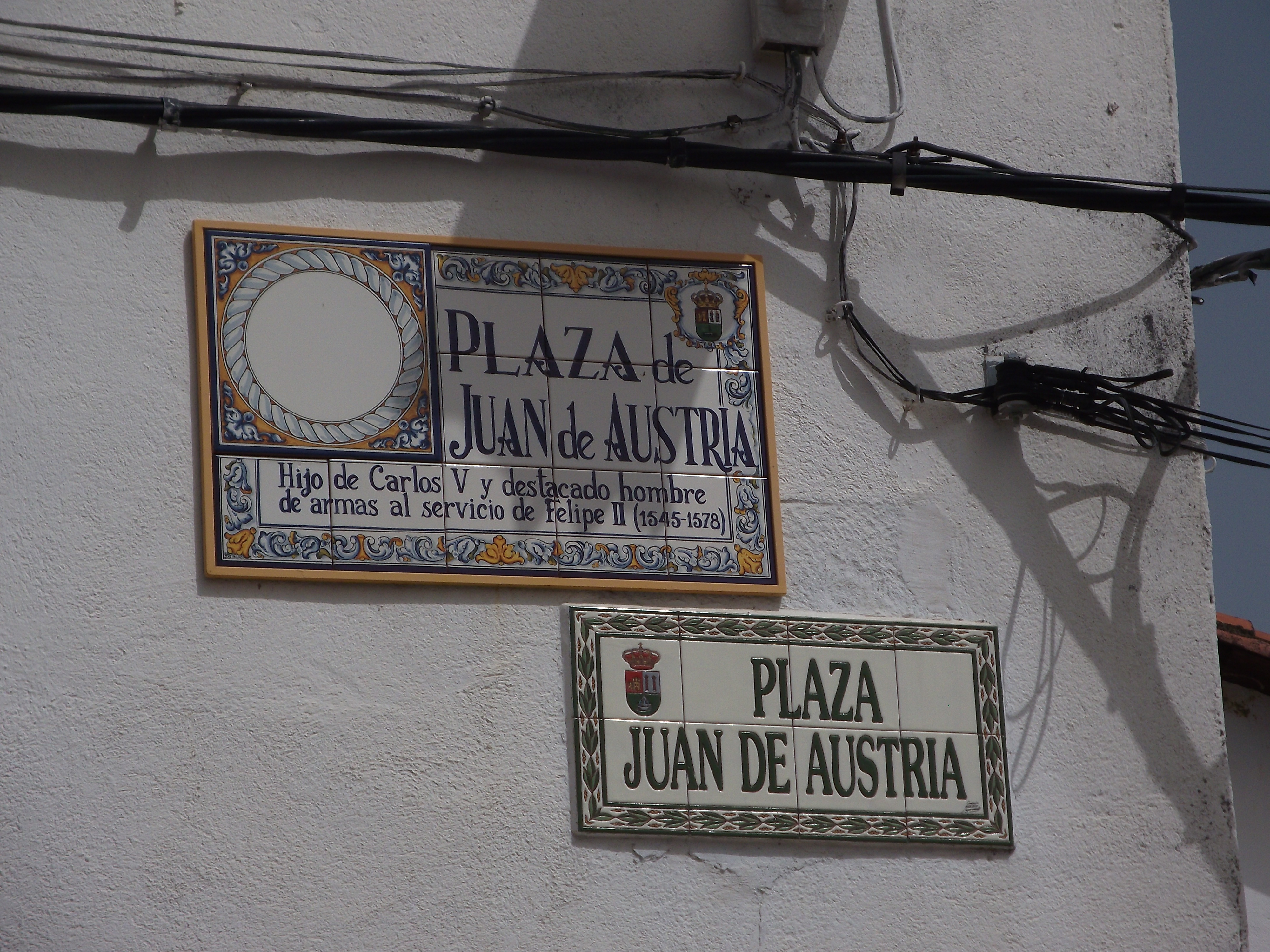 Square in Cuacos de Yuste named afdter Charles V's natural son.