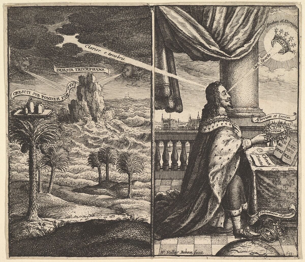 A copy of the Frontispiece to Eikon Basilike - Hollar